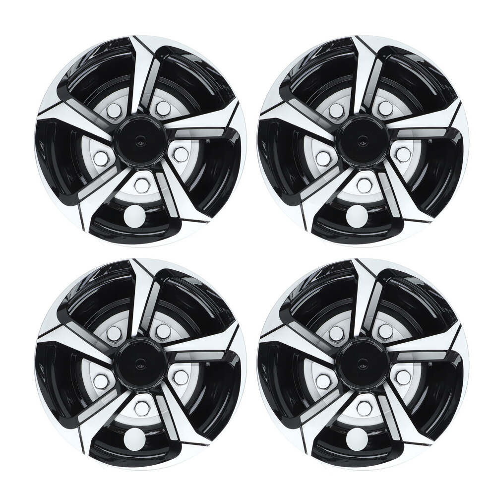 8 Inch Wheel Hub Cap Fully Wrap Hubcap Rim Black 9121376055867