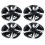 8 Inch Wheel Hub Cap Black Fully Wrap Hubcap Rim 4