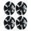 8 Inch Wheel Hub Cap Black Fully Wrap Hubcap Rim 3