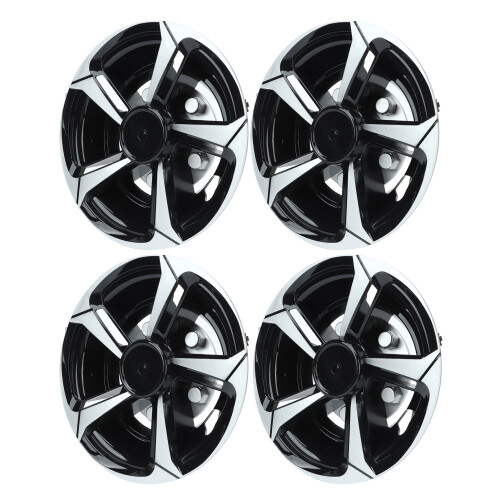 8 Inch Wheel Hub Cap Black Fully Wrap Hubcap Rim 2