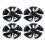 8 Inch Wheel Hub Cap Black Fully Wrap Hubcap Rim 8
