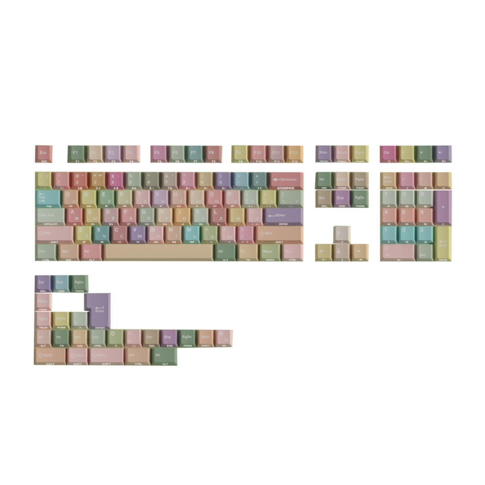 Double Print Keycaps Dye-Sub Pbt Side Cherry Profile Russian Light 4712205903777
