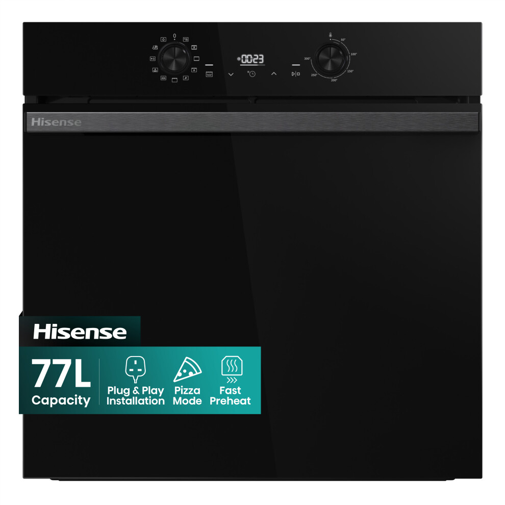 Hisense Hi2 BI622ABPGUK Built In Electric Single Oven - Jet Black - A Rated