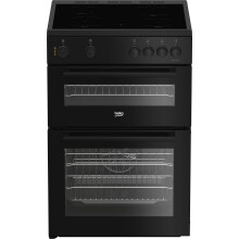 Beko AeroPerfect 60cm Double Oven Electric Cooker with Ceramic Hob - Black - A Rated