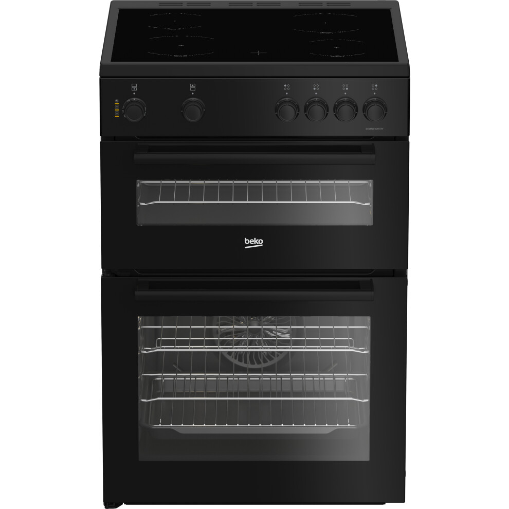 Beko Aeroperfect 60Cm Double Oven Electric Cooker With Ceramic Hob - Black - A Rated