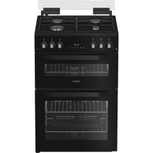 Hotpoint HTG6GDCB1 Single Oven Gas Cooker with Variable Gas Grill - Black - A+ Rated