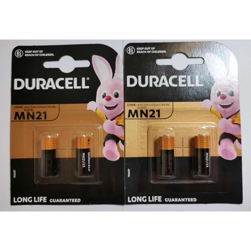 ONOGAL 4x Duracell Alkaline Safety Battery A23 / K23A Lrv08 Gp23 12V M