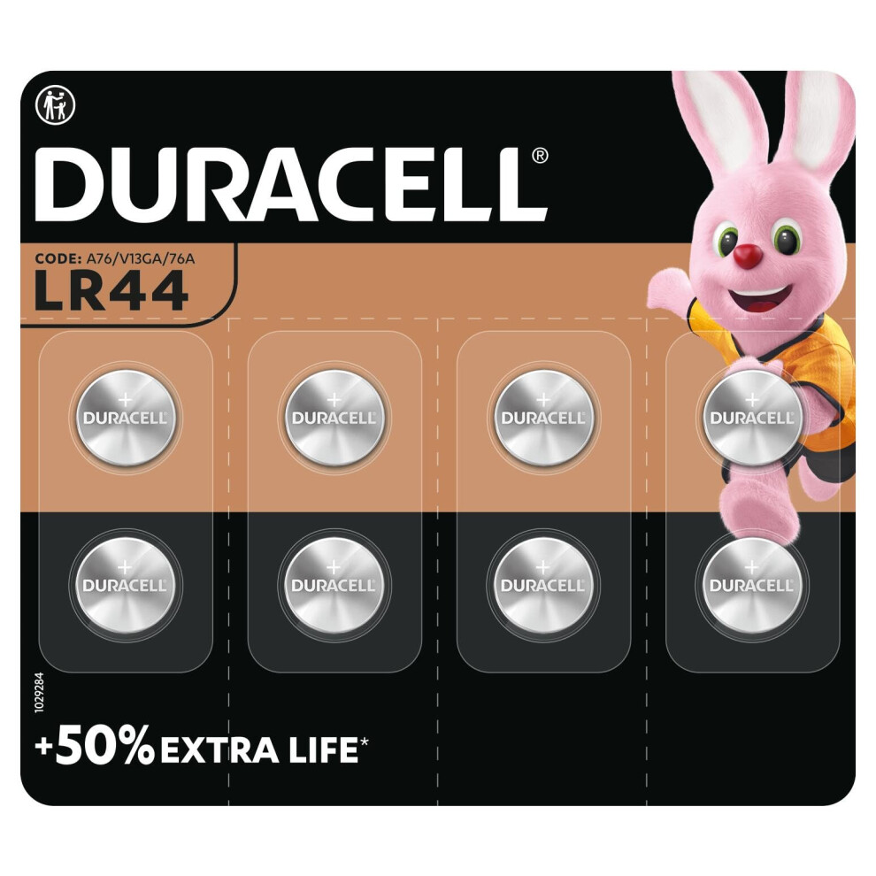 DURACELL LR44 (8 Pack) Specialty Alkaline Battery 1.5V (A76)– +50% EXT