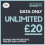 SMARTY Unlimited Data only SIM. 1 month plan, No contract, EU Roaming 3