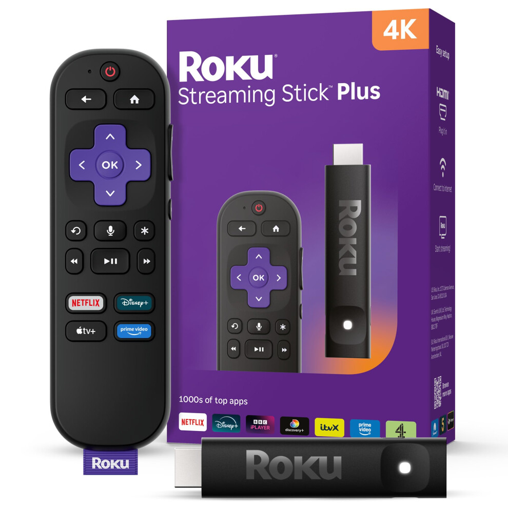 Roku Streaming Stick Plus 2025 – 4K and HDR Roku Streaming Device fo