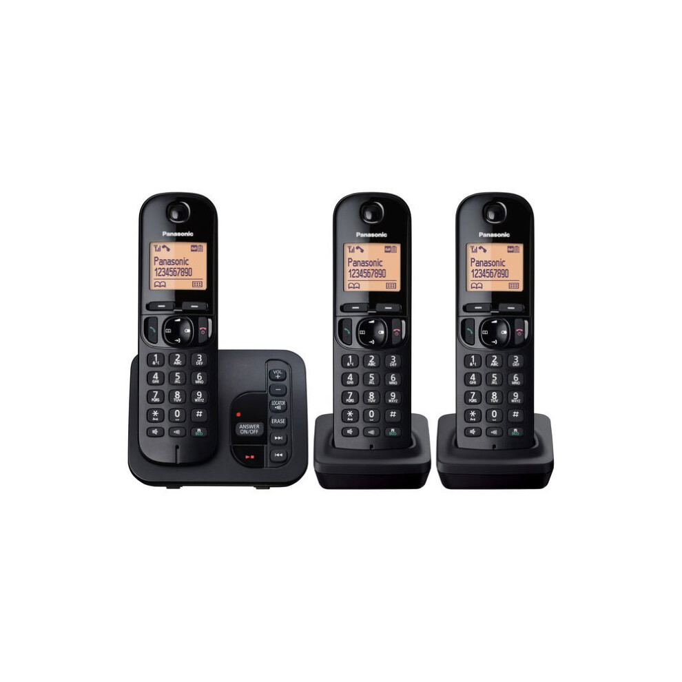 Panasonic KX-TGC223EB DECT Cordless Phone with Answering Machine, 1.6