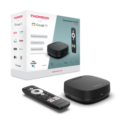 Thomson Streaming Box 270UK Plus, Built-in Speaker for Voice Control,
