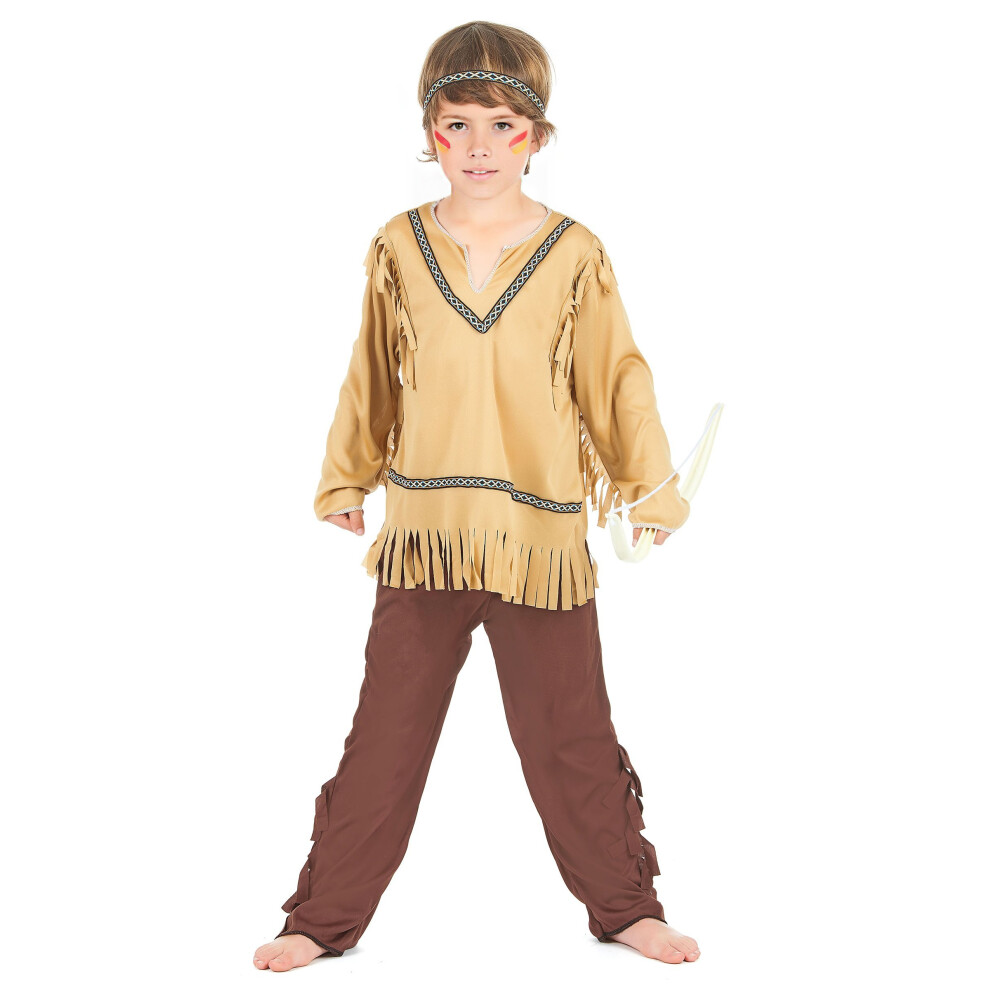 Rubies (M 7-9 Years (120-130 Cm)) Indian Costume With Fringes And V-Neck For Boys