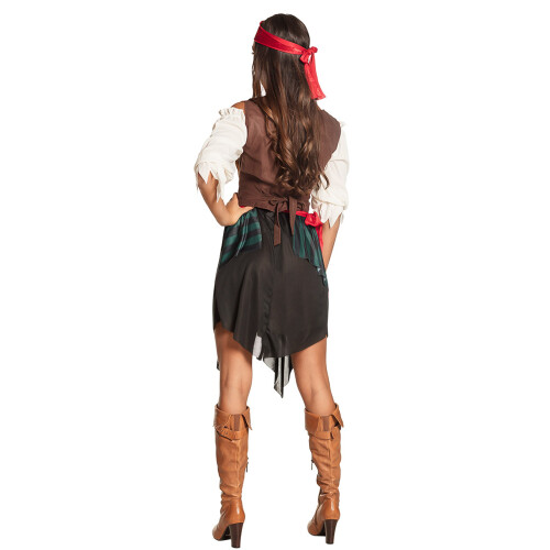 Rubies (XL) Women's striped pirate costume 2