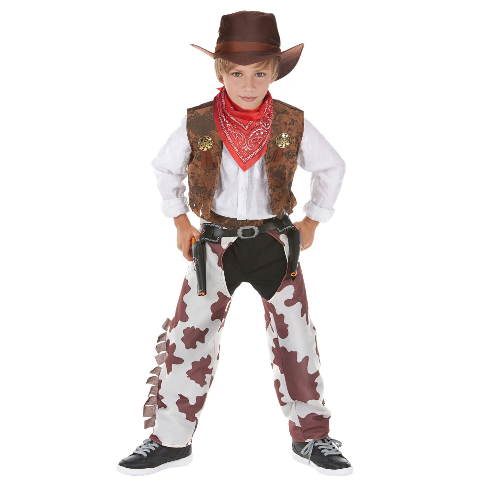 Rubies (L 10-12 Years (130-140 Cm)) Luxury Cowboy Costume For Boys Gold