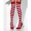 Rubies Women's white and red striped stockings 2