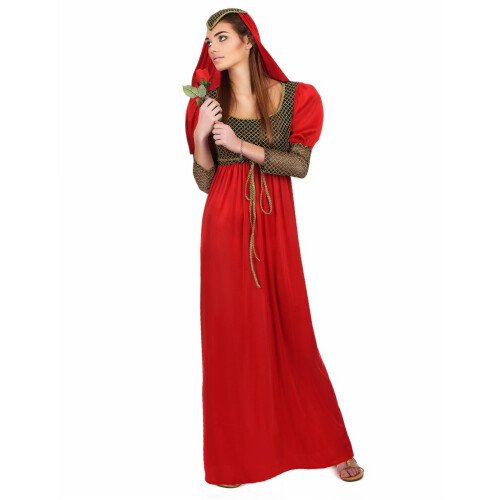 Rubies (M) Red medieval costume for women
