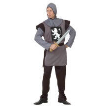 Men's gray medieval knight costume