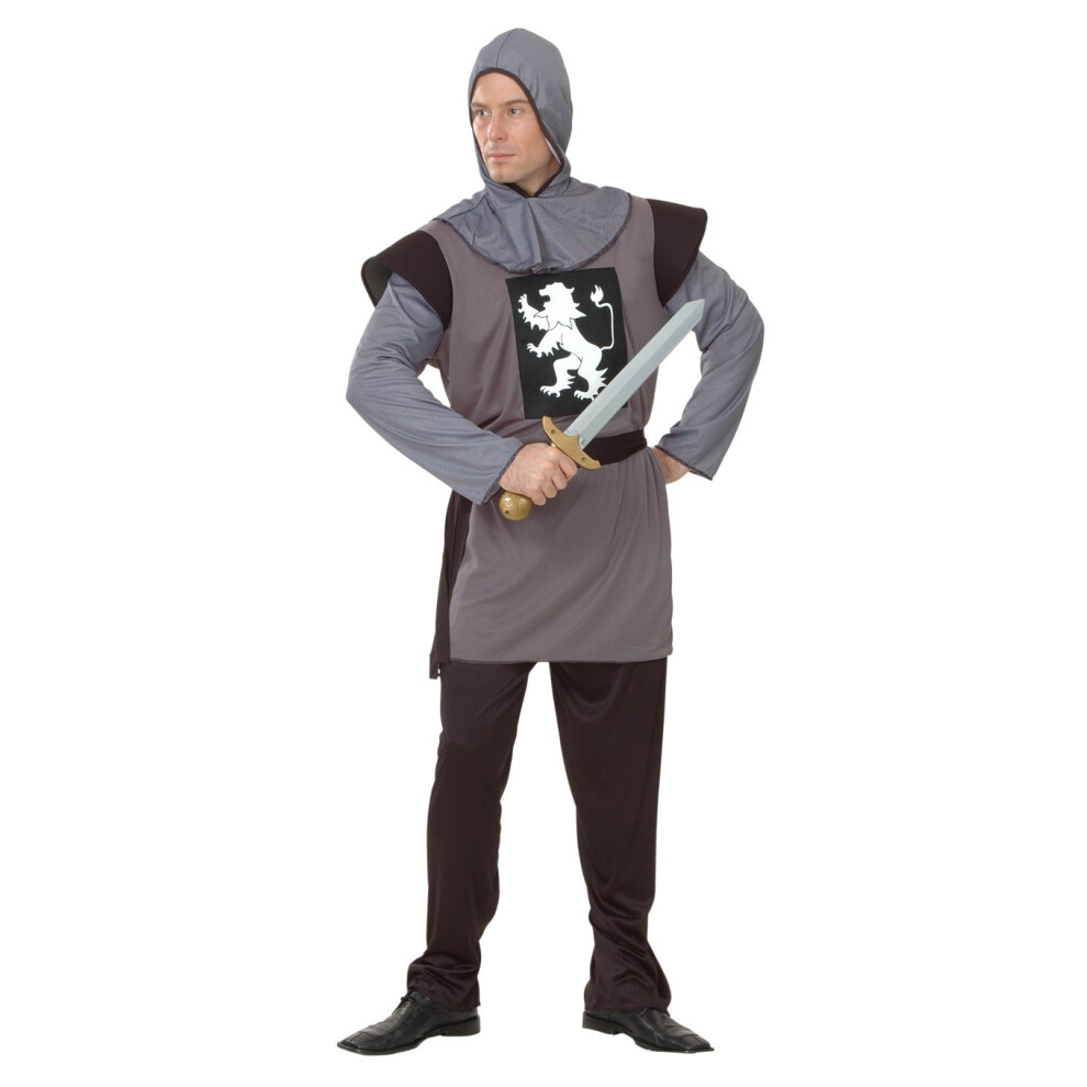 New Rubies Men's Gray Medieval Knight Costume Grey