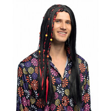 Black hippie wig for men