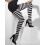 Rubies Women's black and white striped tights 2