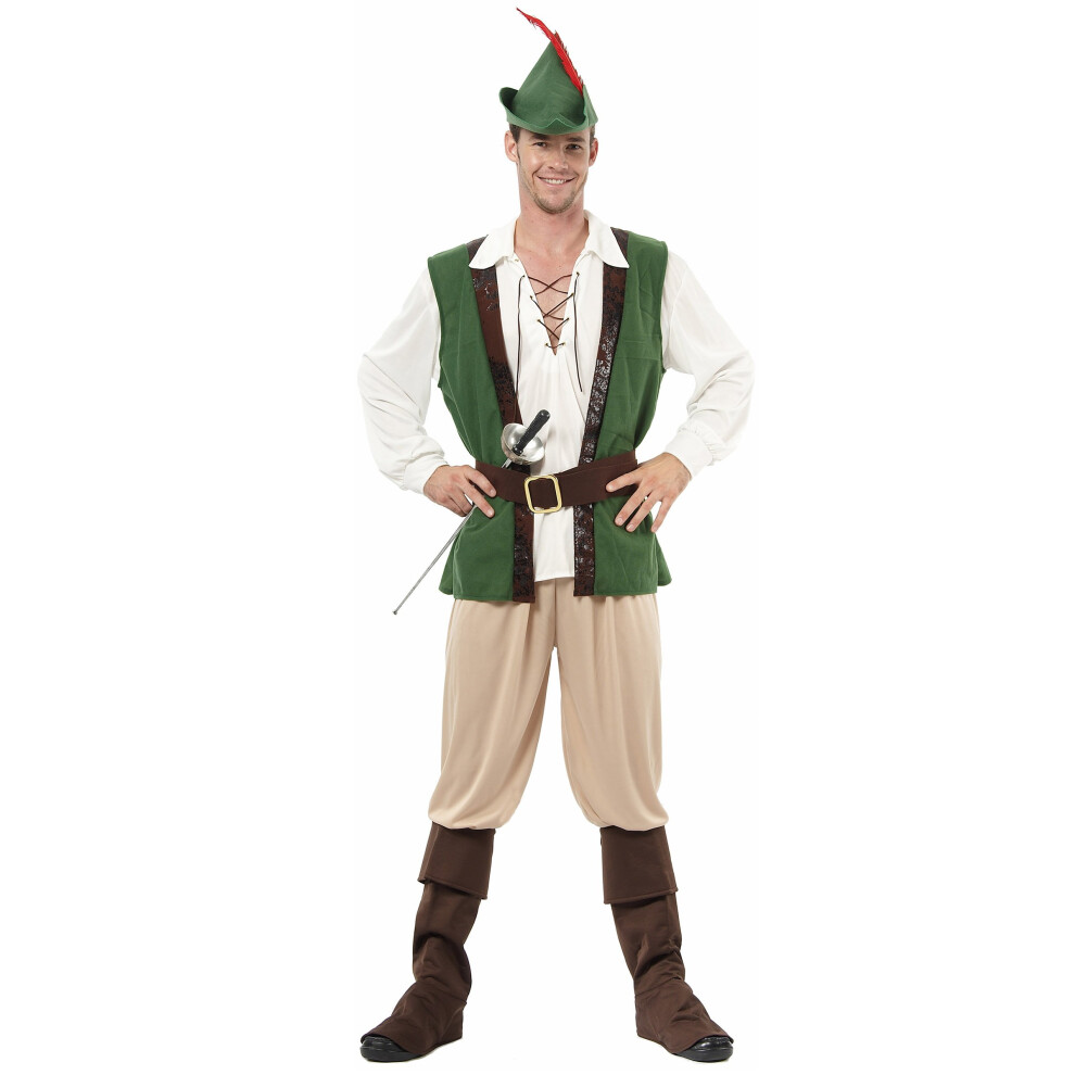 Rubies (L) Robin Hood Costume For Men White/Green