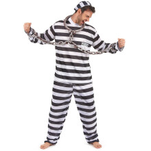 (L) Black and white prisoner costume for men