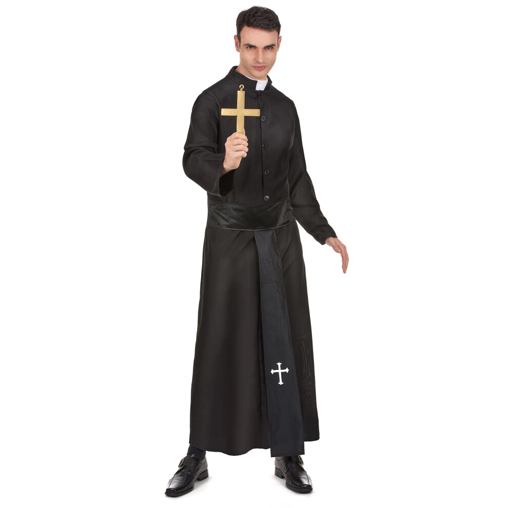 Rubies (M) Priest Costume With White Collar For Men
