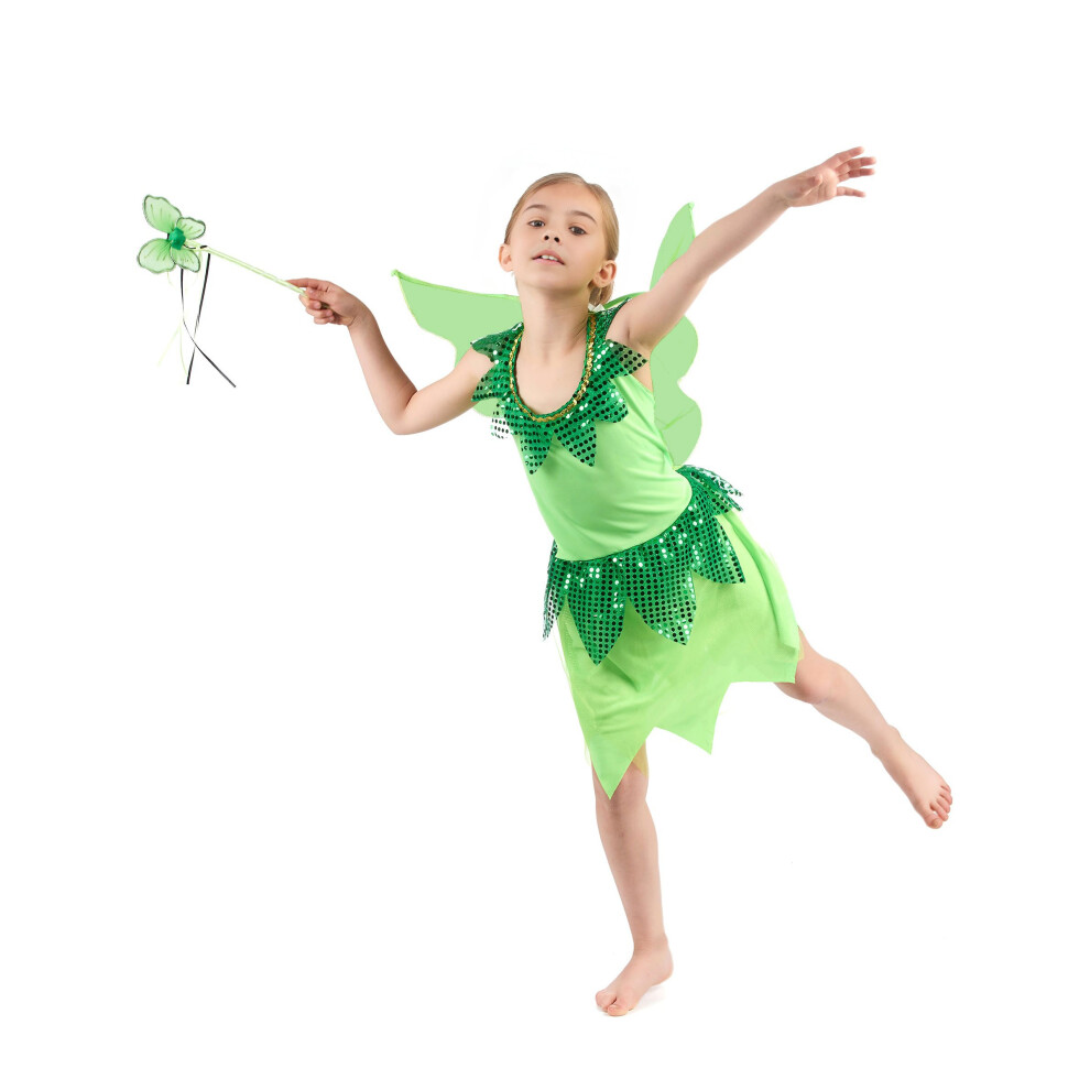 Rubies (M 7-9 Years (120-130 Cm)) Fairy Veil Costume For Girls Green