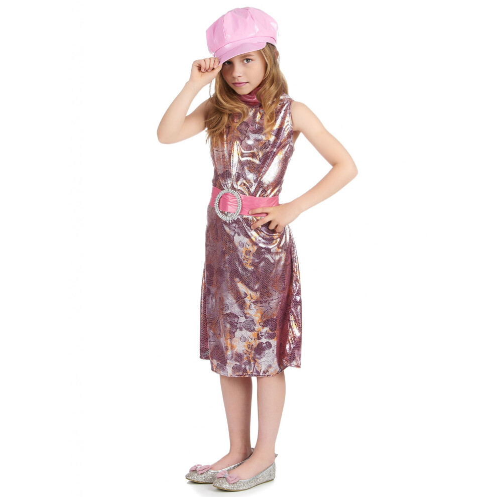 Rubies (L 10-12 Years (130-140 Cm)) Girls' Vinyl Disco Costume Pink