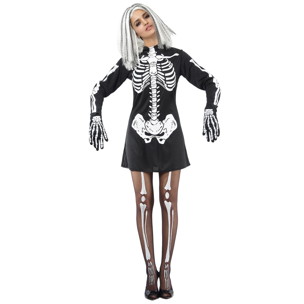 Rubies Black And White Skeleton Costume For Women Halloween White,Black