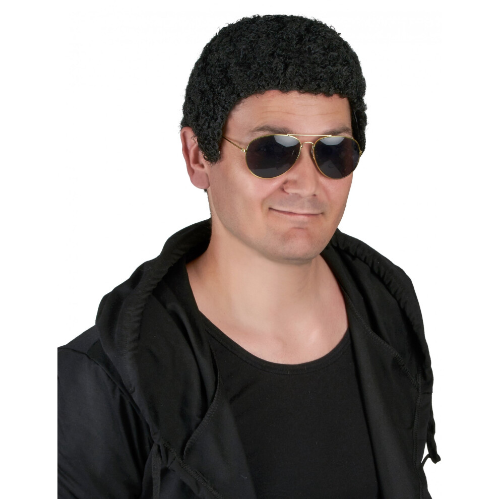 Rubies Curly Wig For Men Black