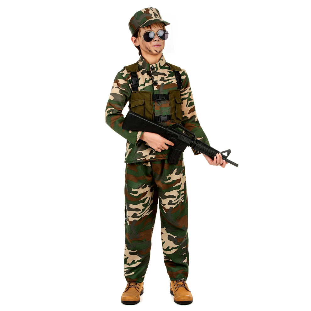 Rubies (L 10-12 Years (130-140 Cm)) Military Costume For Boys Green