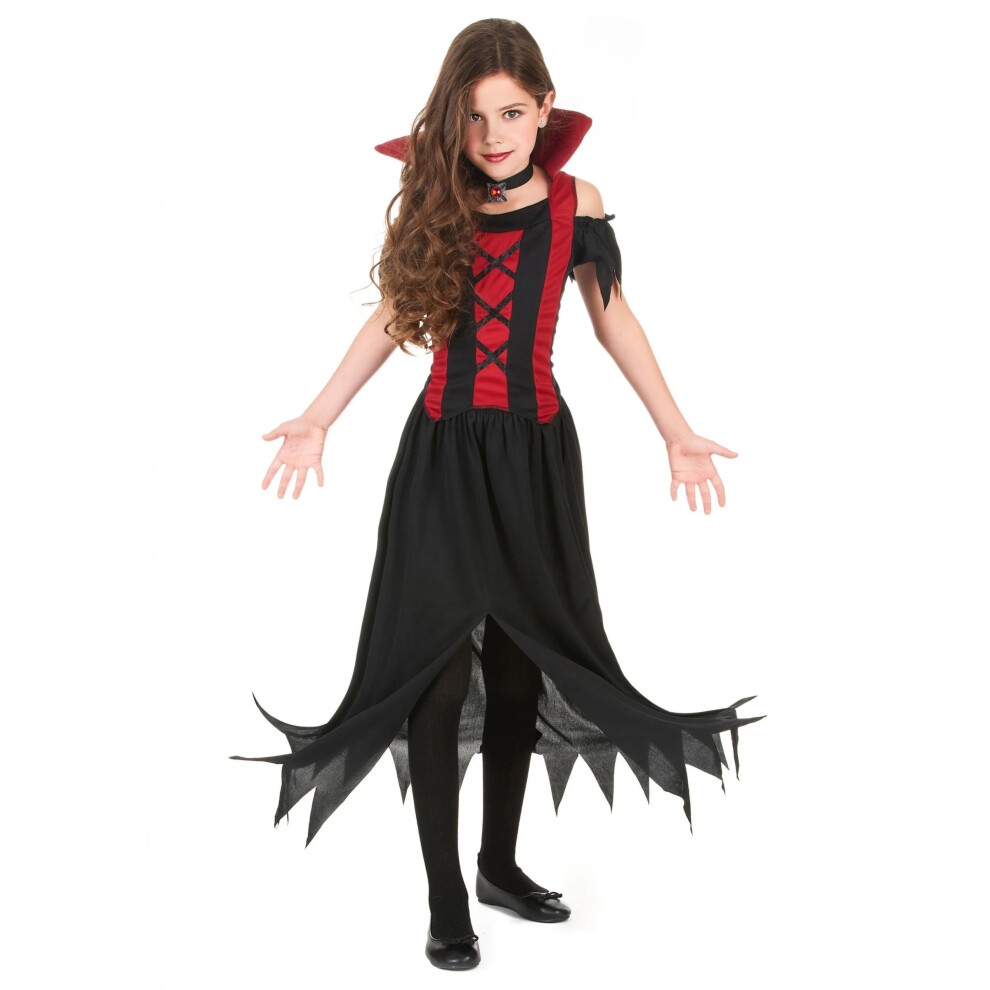 Rubies (M 7-9 Years (120-130 Cm)) Vampire Costume For Girls Halloween Red