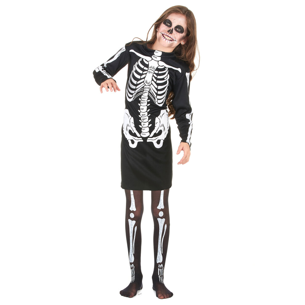 Rubies (M 7-9 Years (120-130 Cm)) Halloween Skeleton Costume For Girls Black