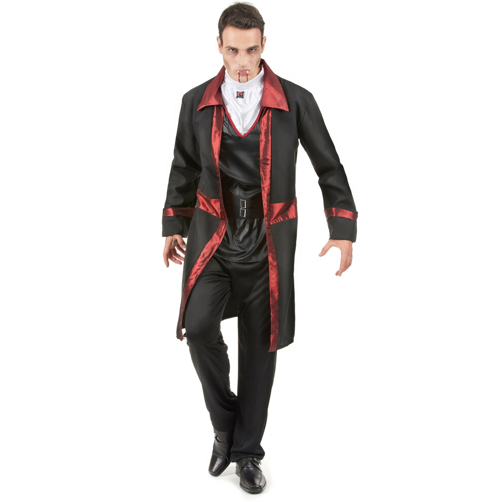 Rubies (S) Chic Vampire Costume For Men For Halloween Black/Burgundy