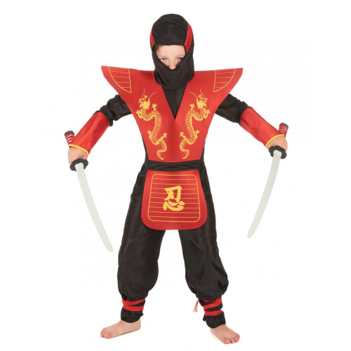 Rubies (5-7 years (128 cm)) Boys' dragon pattern ninja costume
