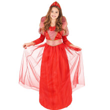 (M 7-9 years (120-130 cm)) Medieval queen costume with puffed sleeves for girls