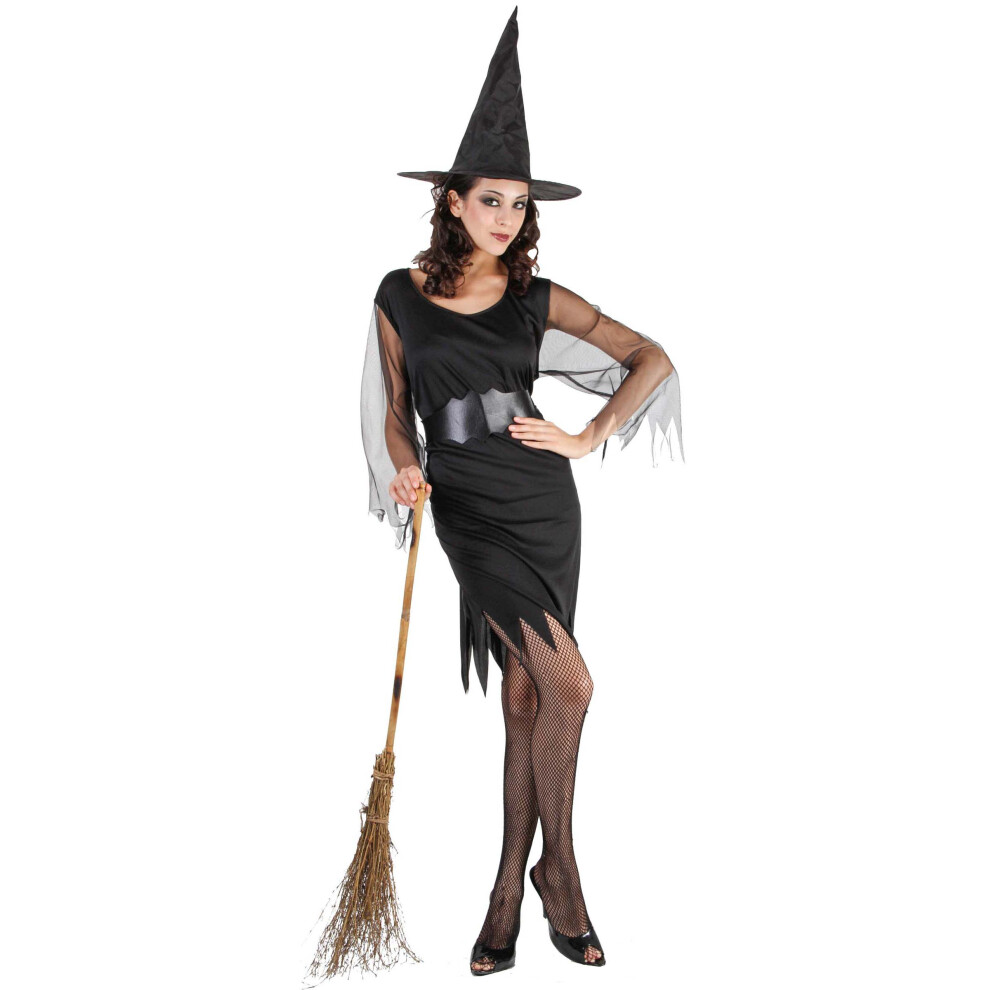 Rubies Women's Halloween Tulle Sleeve Witch Costume Black