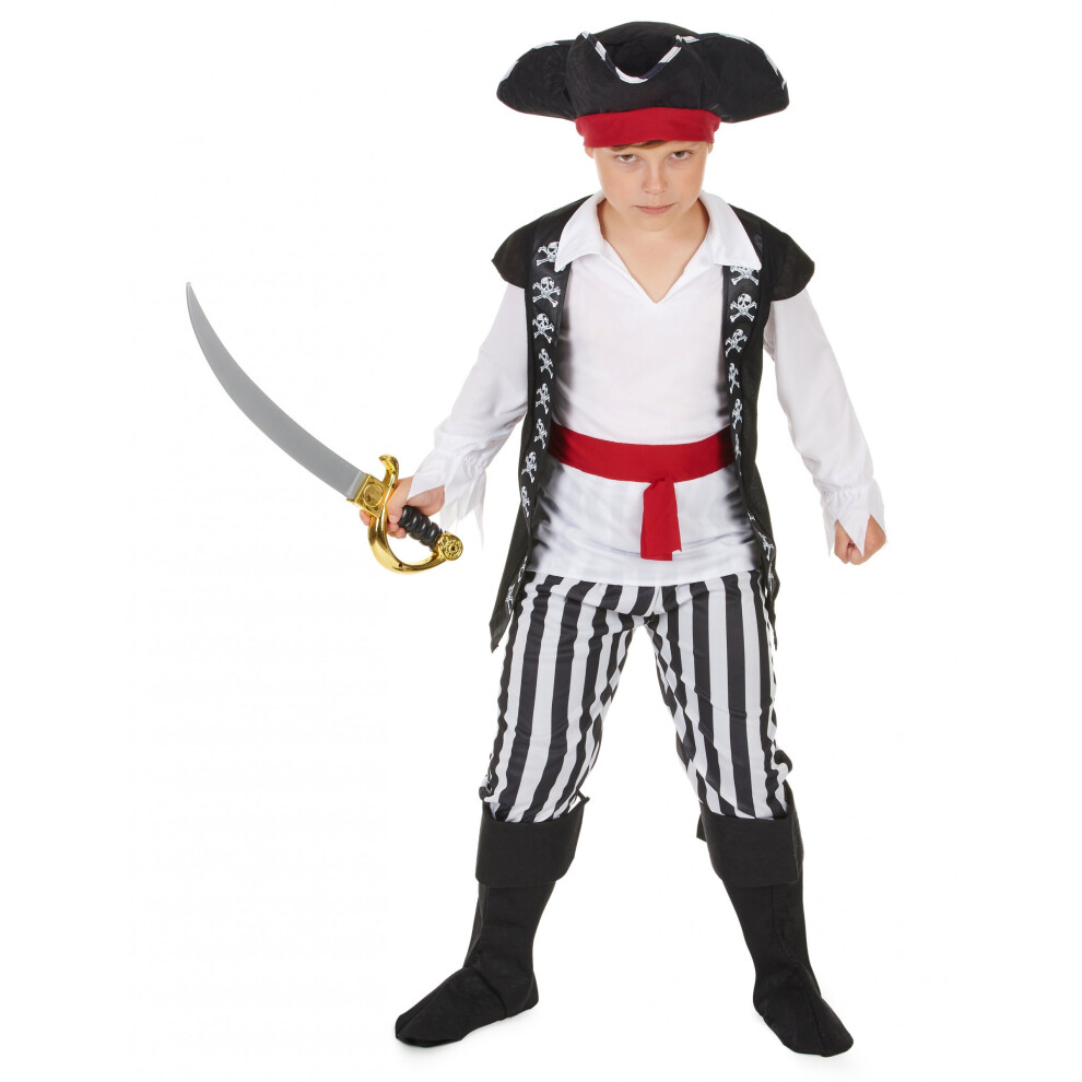 Rubies (S 4-6 Years (110-120 Cm)) Pirate Costume With Black And White Stripes For Boys White,Black