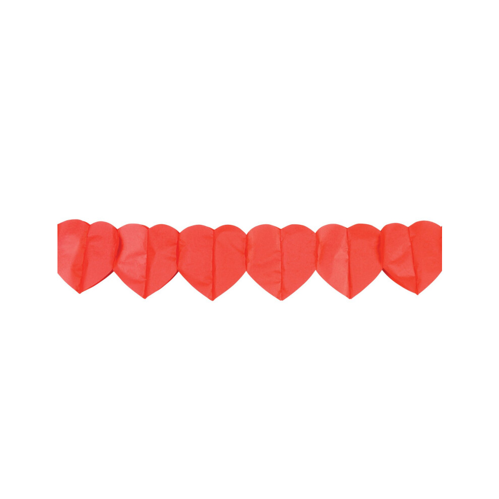 Rubies Heart Paper Garland 4 M Red