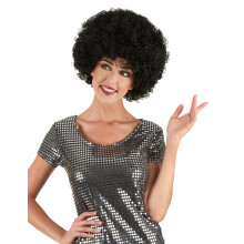 Black afro wig for adults