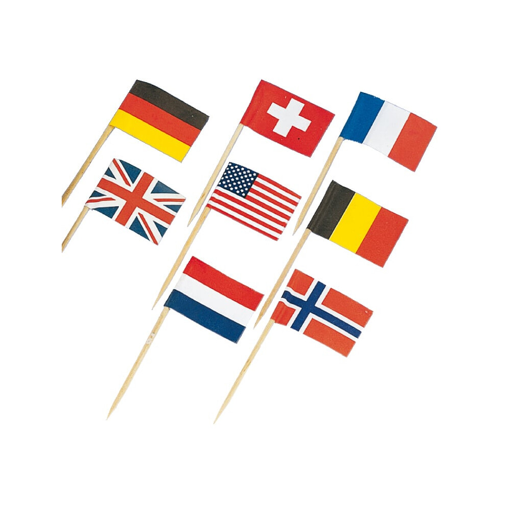 30 Mini flag picks from countries of the world