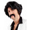 Rubies Black wig with mustache for men 1