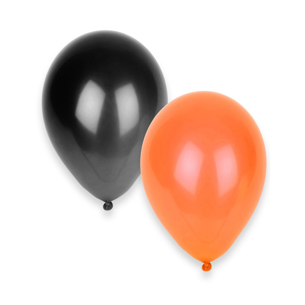 New Rubies 50 Black And Orange Halloween Balloons 30 Cm Orange,Black