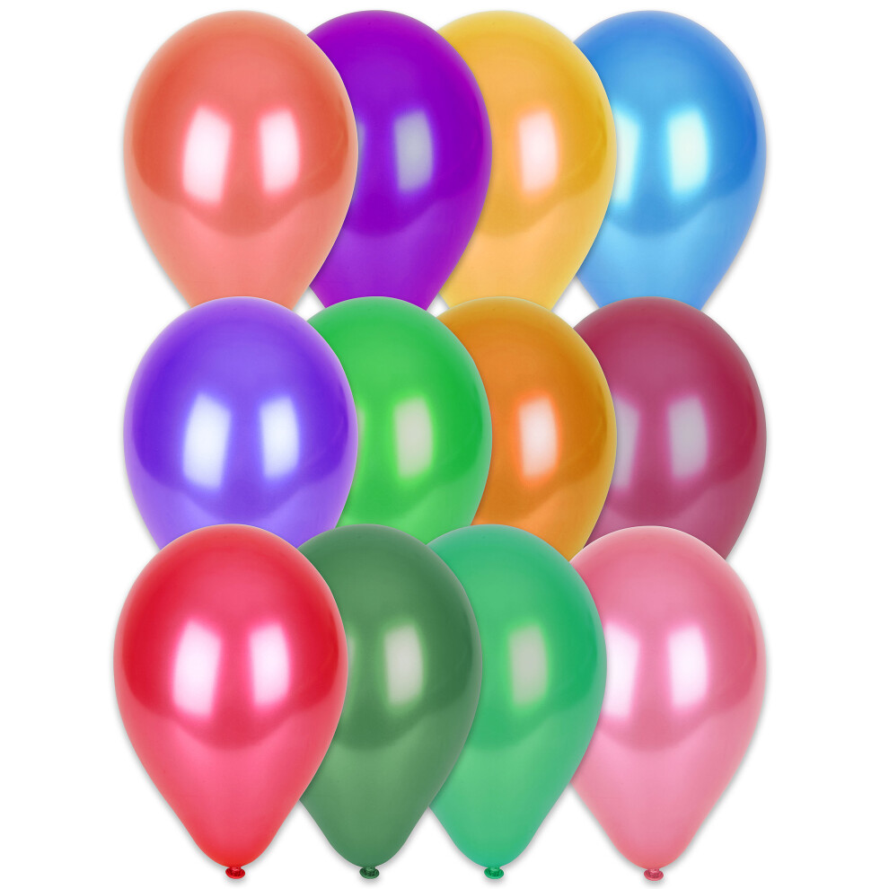 Rubies 100 Metallic Multicolor Balloons 29 Cm