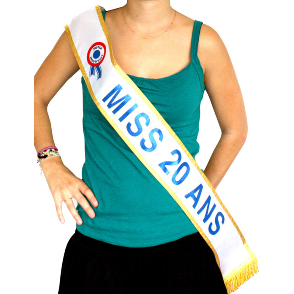 Rubies Miss 20 Years Sash White/Gold/Blue