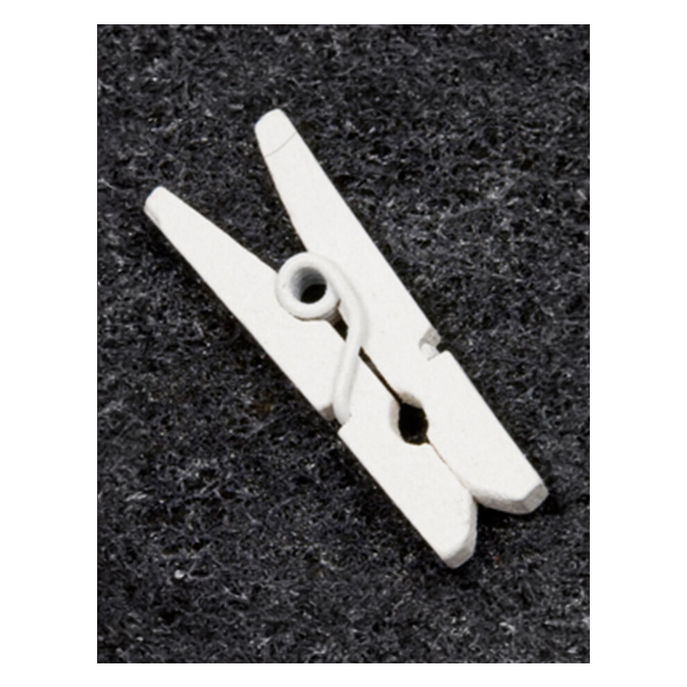 Rubies 10 Mini White Wooden Clothespins 2.5cm