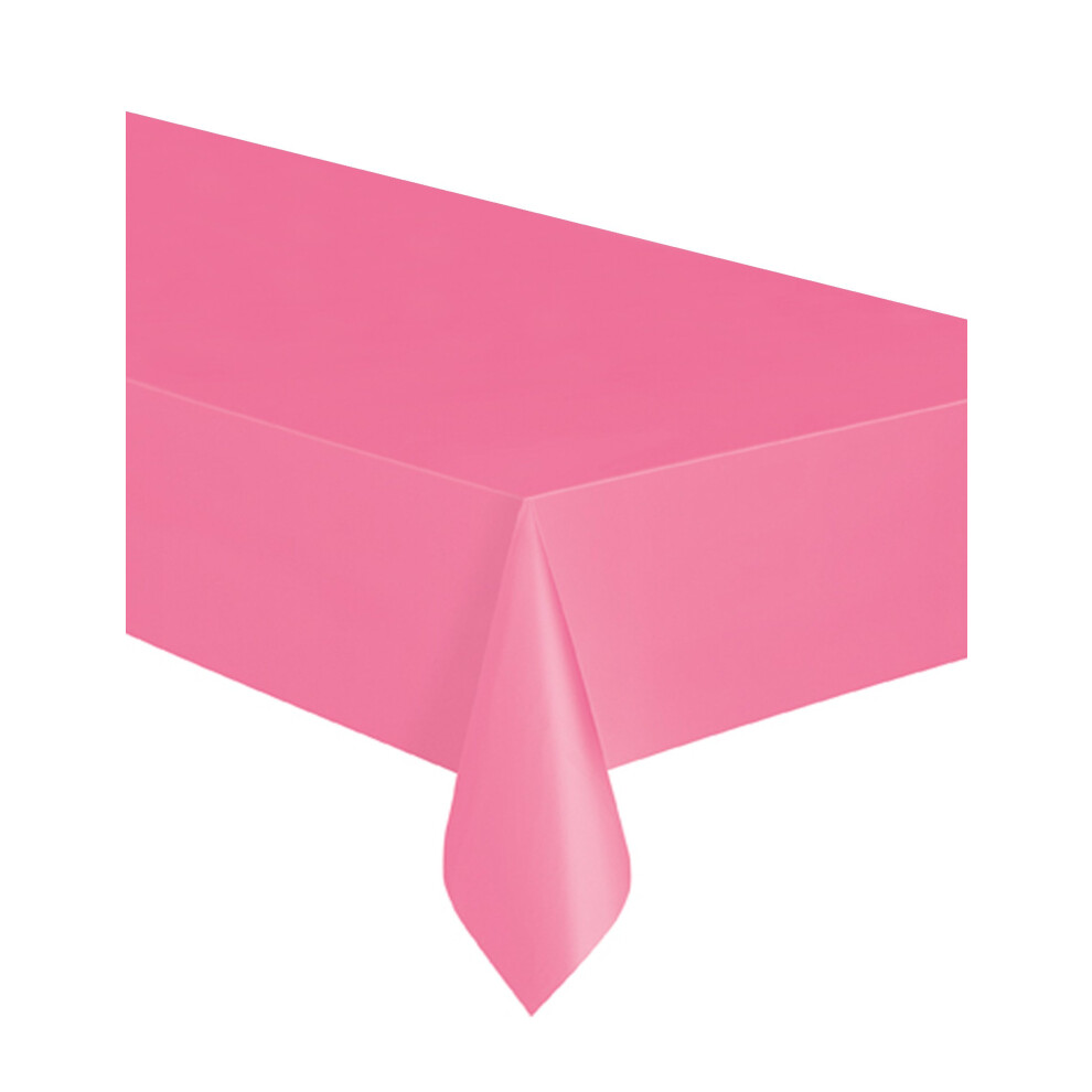 Pink rectangular plastic tablecloth