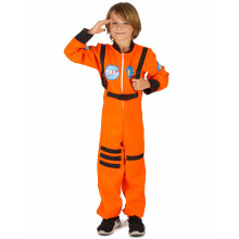 (M 7-9 years (120-130 cm)) Orange astronaut costume for boys